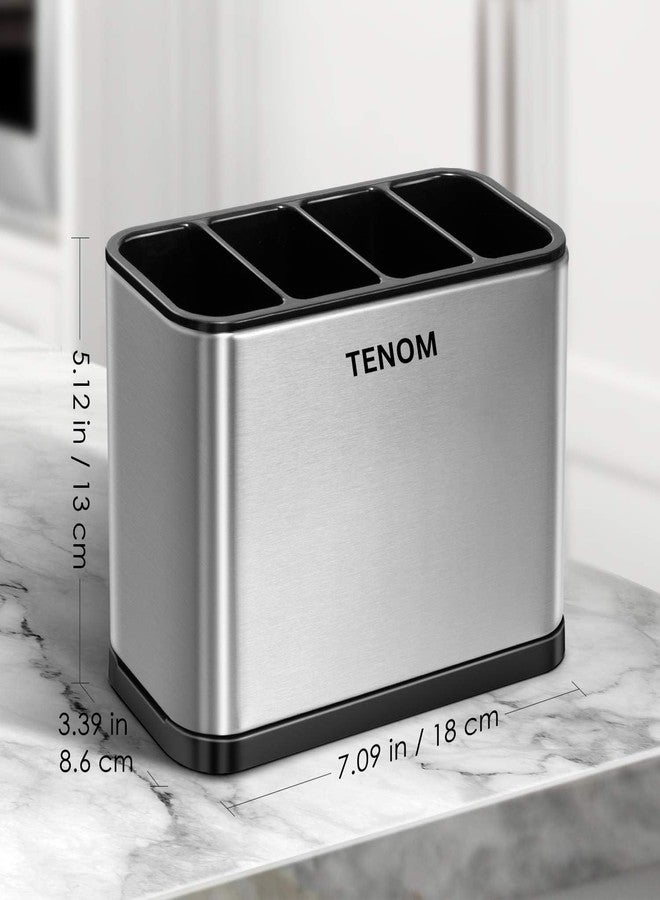 TENOM Stainless Steel Spoon Holder For Dining Table, Spoon Stand For Kitchen Steel, Cutlery Stand, Spoon Organiser For Kitchen, Cutlery Holder For Dining Table, Silver - Image 2